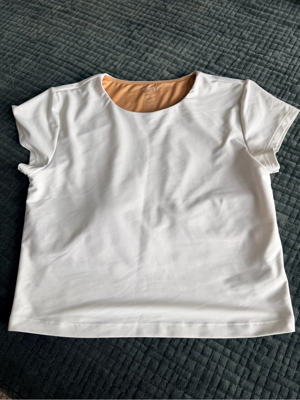 Old Navy White power soft active Short-Sleeve workout top with built in support